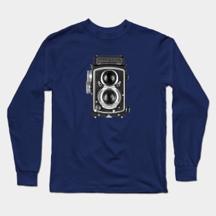 Vintage 1950s Twin Lens Camera - Closed Hood Long Sleeve T-Shirt